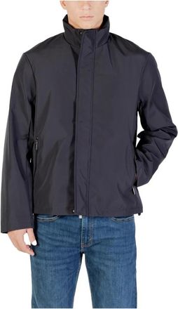A|X Armani Exchange Colbert met coltrui- voorzakken en ritssluiting - Heren - Zomerjassen - Blauw - XL - Polyester - Jassen