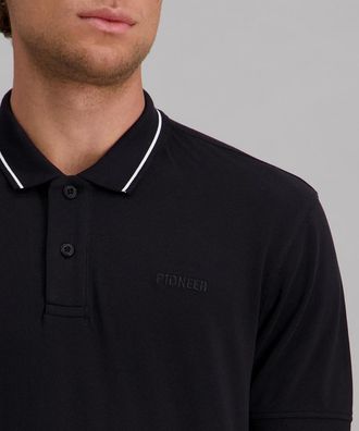 Pioneer Authentic Jeans Poloshirt, Herren, Gr. XXL, schwarz, Web, Obermaterial: 100% Baumwolle, PIONEER AUTHENTIC JEANS, unifarben, normal normal, Shirts Poloshirt, mit Logo 