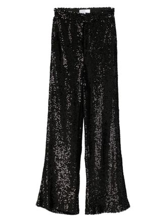 Giuseppe Di Morabito sequin palazzo pants - women - Elastane/Polyester - 38 - Black