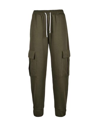 Sunstripes Military Green Cargo Tracksuit Pants with Ribbed Cuffs