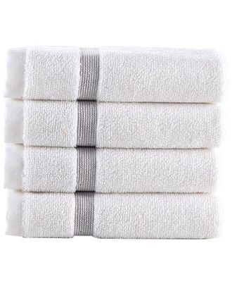 Brooks Brothers Contrast Border 4Pc Wash Towels