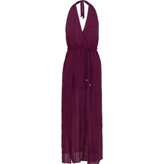 Vix Talita Halter Cover-Up Maxi Dress in Purple at Nordstrom, Size Small