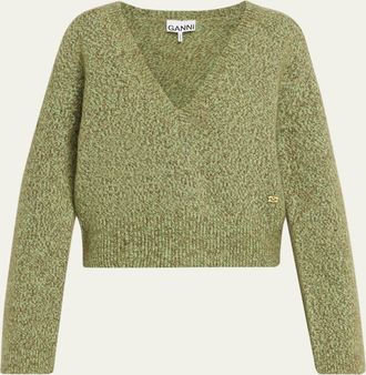 Ganni Brushed Mohair Melange Sweater