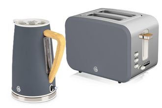 SWAN Nordic Collection: Kettle, 2 Slice Toaster in Grey