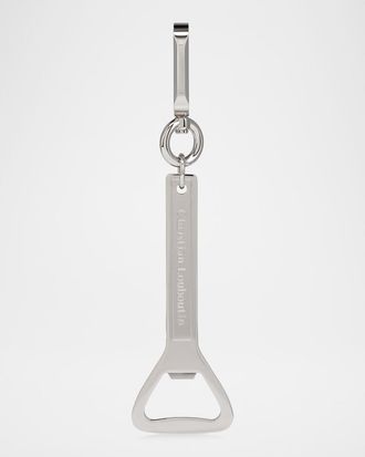Christian Louboutin Men & apos;s Cl Logo-Engraved Brass Bottle Opener Keyring