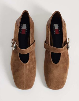 Tommy Jeans Ballerine in camoscio marrone