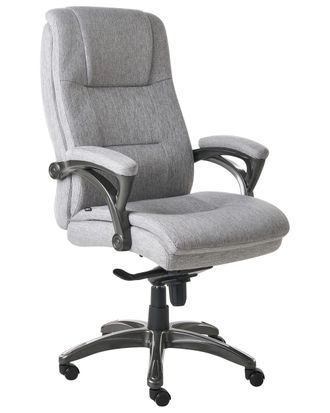 Beliani Silla ejecutiva Lino Gris