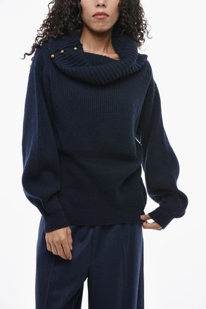 Stella McCartney Maglia in Cashmere e Lana a Collo Alto con Dettagli in Metallo Stella McCartney