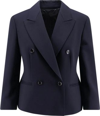 Max Mara Dorico Blazer - Dames - Blazers - Blauw - XS - Wol - Jassen