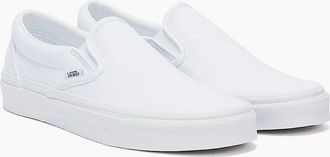 Vans Womens Vans Classic Slip on True White Canvas Trainers - Size: UK 10 / eu 44.5 / us 10.5