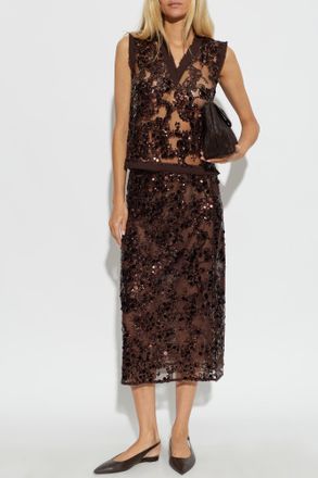 Baum Und Pferdgarten Sequin Skirt Shania, Womens, Brown