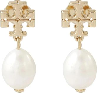 Tory Burch Kira Pearl Drop Earrings - Dames - Oorbellen - Geel - ONE Size - Accessoires