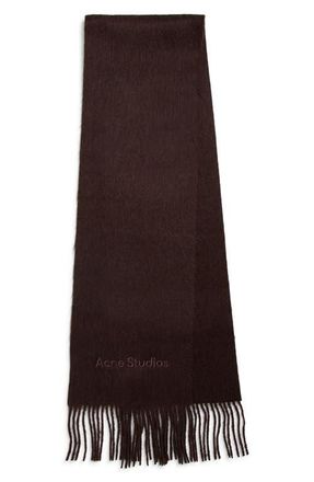 Acne Studios Vinnie Alpaca & Wool Scarf in Dark Brown Melange at Nordstrom