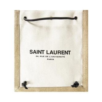 Saint Laurent Cross Body Bags, male, White, Size: ONE SIZE Universite Logo Flat Crossbody Bag
