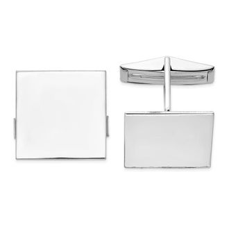 Diamond2Deal 14K White Gold Square Mens Cuff Links
