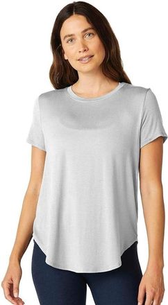 Beyond Yoga Beyond Yoga Featherweight On The Down Low Tee Womens Silver Crew Neck DDR603