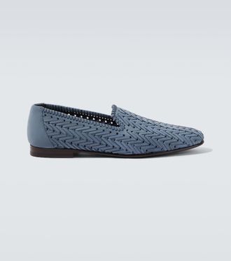 Manolo Blahnik Mario woven leather loafers
