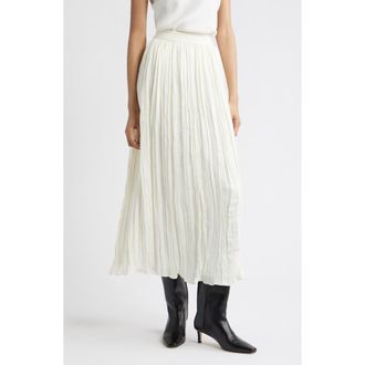 Nordstrom Crinkle A-Line Maxi Skirt in Ivory Tofu at Nordstrom Rack, Size Xx-Small