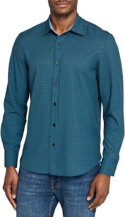 ConStruct Dash Duo Woven Long Sleeve Basic in Navy/green at Nordstrom, Size Xx-Large