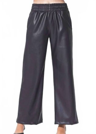 La Made Winsome Wide Leg Vegan Leather Pants In Black