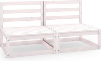 vidaXL Sof&aacute; De Jard&iacute;n 2 Plazas Blanco Madera Maciza Pino Vidaxl