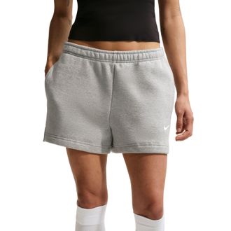 Nike (WMNS) Nike Studio Fleece Medium Mid-Rise Shorts Dark Grey Heather Sail IR8313-063