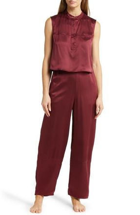 Lunya Washable Silk Sleeveless Pajamas in Calliope Wine at Nordstrom, Size X-Small