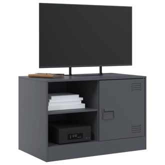 Berkfield Home TV Cabinets 2 pcs Anthracite 67x39x44 cm Steel in Dark Grey | Size: 67 x 39 x 44 cm