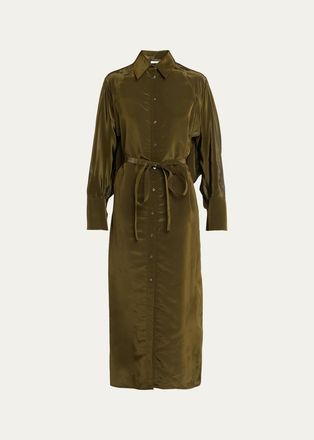 FFORME Keya Satin Maxi Shirtdress