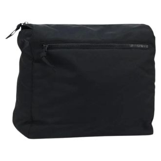 Bottega Veneta Pre-owned Nylon Clutch - Dames - Pre-owned - Zwart - Maat: ONE Size Nylon