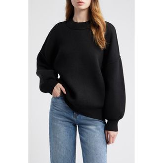 All in Favor Oversize Rib Sweater in Black at Nordstrom Rack, Size X-Small