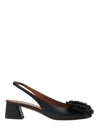 Lanvin LEATHER HEELED SLINGBACK BALLERINA in Black at Nordstrom, Size 36 Eu