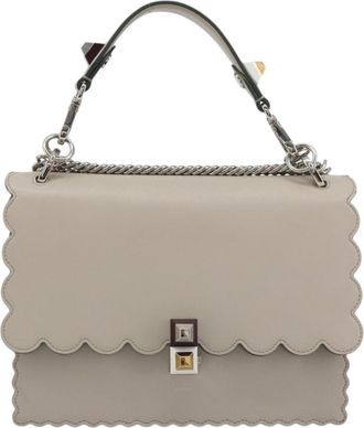 Fendi Kan I Leather Gray Leather Handbag (Pre-Owned)
