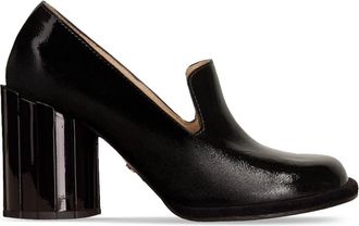 Ami round heel patent-leather loafers - women - Calf Leather/Calf Leather/Calf Leather - 39 - Black