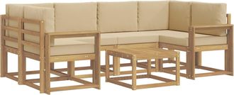 vidaXL Conjunto De Sof&aacute;s De Exterior 7 Uds. Y Beige Vidaxl
