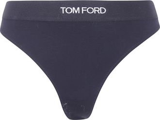 Tom Ford Modal Signature Thong - Dames - Onderbroek - Blauw - XS - Polyester - Ondergoed