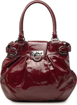Ferragamo Red Color Handbag Tote Bag (Pre-Owned)