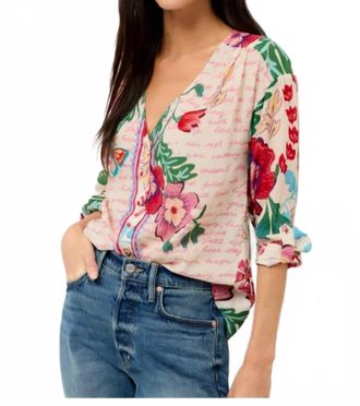 Johnny Was Nisha Long Sleeve Button Up Shirt In Pink