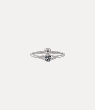 Vivienne Westwood London Orb Ring Platinum-grey-cz Platinum-grey-cz Unisex