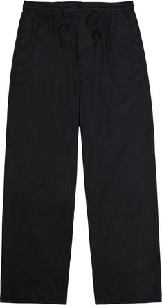 Christophe Lemaire Pyjama Cotton-poplin Straight-leg Trousers - Black - 52 (IT52 / XL)