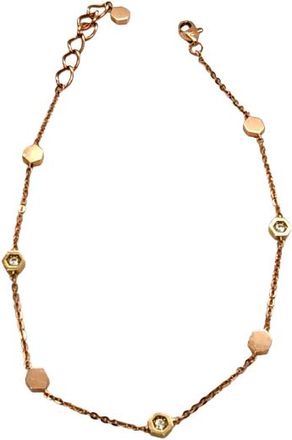 100% Capri Bespoke Gold Hexagon Charm Diamond Set Bracelet