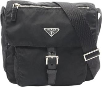 Prada Pre-owned Vela Sport Nylon Leder Schoudertas - Dames - Vintage Schoudertas - Zwart - ONE Size - Nylon - Vintage