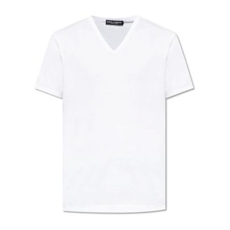【D&G】Dolce & Gabbana Tシャツ クルーネック/Vネック Dolce & Gabbana Vネック 半袖Tシャツ グレー系 男女兼用可