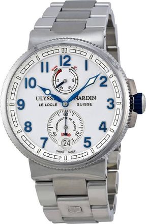 Ulysse Nardin Marine Chronometer White Dial Stainless Steel Mens Watch 1183-126-7M-60