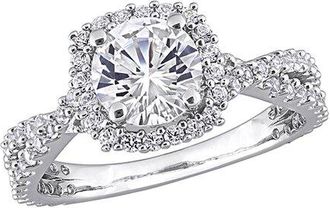 Rina Limor Silver 2.14 Ct. Tw. Lab-Grown Created White Sapphire Halo Ring