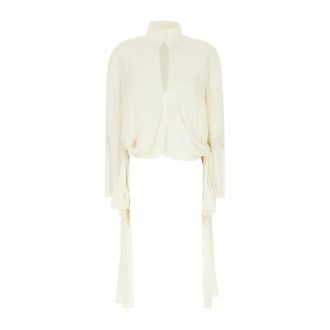 Alaia Dames, Blouses & Shirts, Wit, Maat: XS Viscose