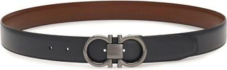 Ferragamo Gancini reversible belt - men - CALFSKIN - 105 - Grey
