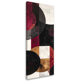 Feeby Impresi&oacute;n De Imagen, Formas Abstractas De C&iacute;rculos En Tonos Burdeos, 40x120
