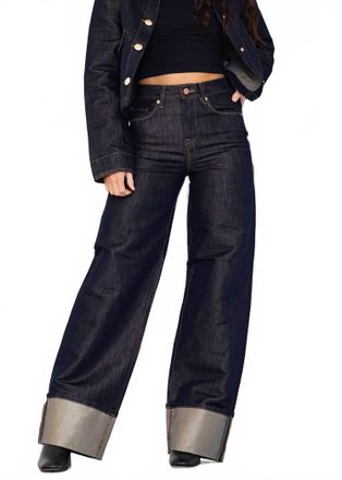 Blank NYC Cuffed Wide Leg Jeans In Clout Chaser