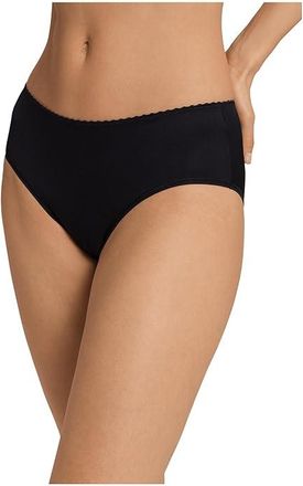 Hanro Satin Deluxe Hi-Cut Brief Womens Underwear Black : XS, Elastane/Viscose